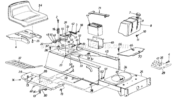 Page G Diagram and Parts List for 136A694F401 1996 Yard Man Lawn Tractor